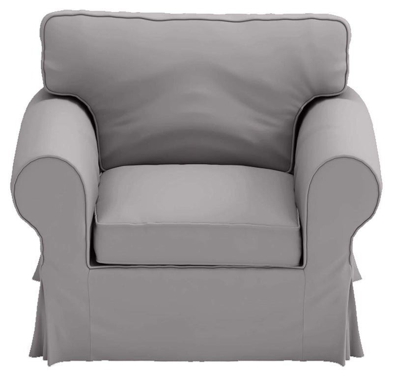 Custom Slipcover Replacement Dense Cotton Ektorp Chair Cover Replacement, Compatible for IKEA Ektorp Armchair Cover, Heavy Cotton Gray - Image 5